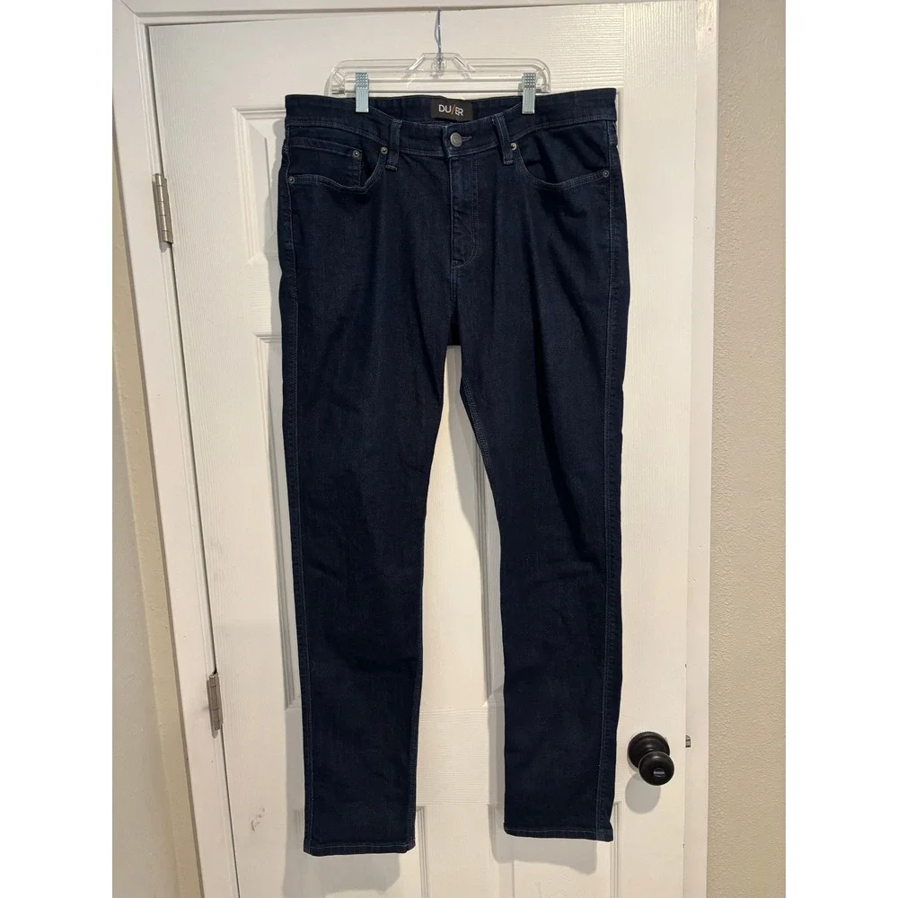 DU/ER L2X Slim Fit Performance Denim Jeans Dark Wash Size 36x34